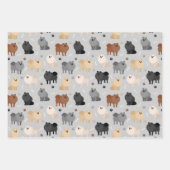 Spitz Paw-Drucke und Hundeknochen Geschenkpapier Set (Vorderseite 3)