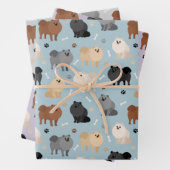 Spitz Paw-Drucke und Hundeknochen Geschenkpapier Set (Beispiel)