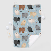 Spitz Paw-Drucke und Hundeknochen Golfhandtuch (Insitu)