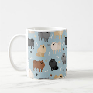 Spitz Paw-Drucke und Hundeknochen Kaffeetasse