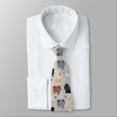 Spitz Paw-Drucke und Hundeknochen Neck Tie Krawatte (Gebunden)