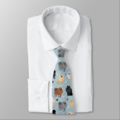 Spitz Paw-Drucke und Hundeknochen Neck Tie Krawatte (Gebunden)