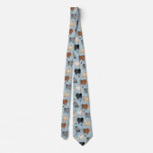 Spitz Paw-Drucke und Hundeknochen Neck Tie Krawatte (Rückseite)