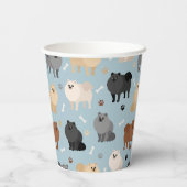 Spitz Paw-Drucke und Hundeknochen Pappbecher (Rückseite)