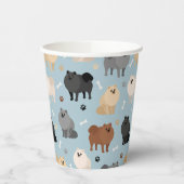 Spitz Paw-Drucke und Hundeknochen Pappbecher (Links)