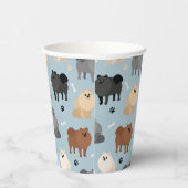 Spitz Paw-Drucke und Hundeknochen Pappbecher (Rechts)