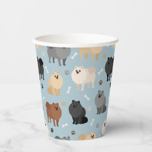 Spitz Paw-Drucke und Hundeknochen Pappbecher