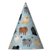 Spitz Paw-Drucke und Hundeknochen Partyhütchen (Vorderseite)
