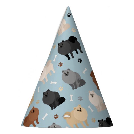 Spitz Paw-Drucke und Hundeknochen Partyhütchen (Links)