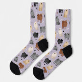 Spitz Paw-Drucke und Hundeknochen Socken (Linkes Detail)