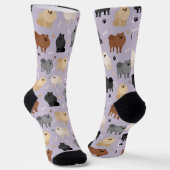 Spitz Paw-Drucke und Hundeknochen Socken (Gewinkelt)