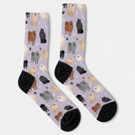 Spitz Paw-Drucke und Hundeknochen Socken (Rechts)