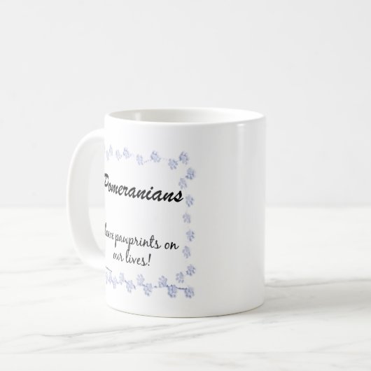Spitz Pawprints Kaffeetasse (Vorderseite Links)