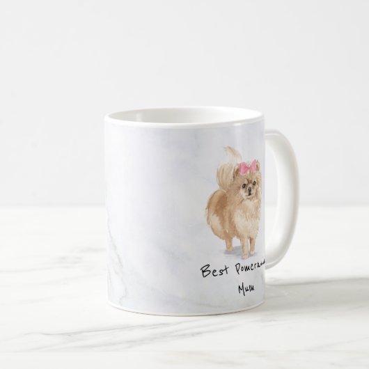 Spitz Personalisierte Hunde Tasse (VorderseiteRechts)