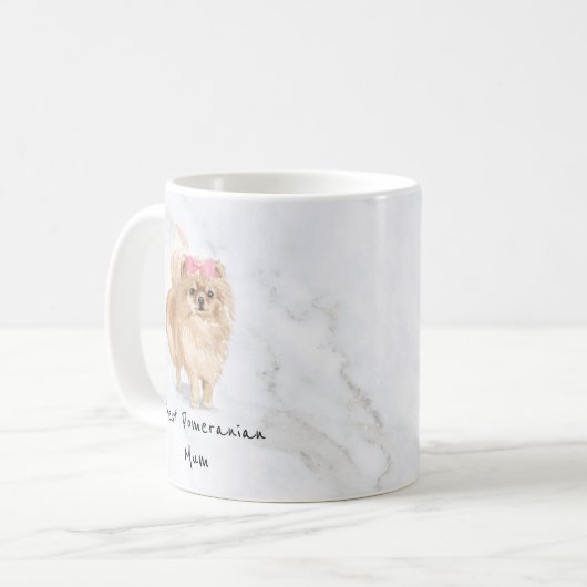 Spitz Personalisierte Hunde Tasse (Vorderseite Links)