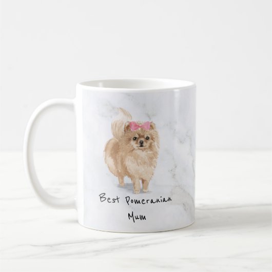 Spitz Personalisierte Hunde Tasse (Links)
