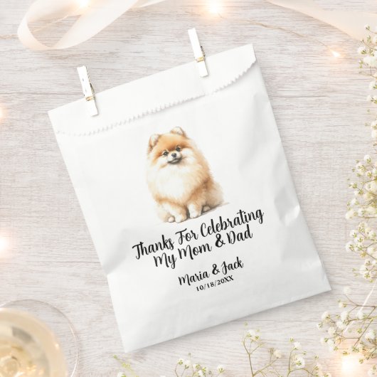 Spitz Pet Hochzeit Vollfarbig Geschenktütchen (Ausgeschnitten)