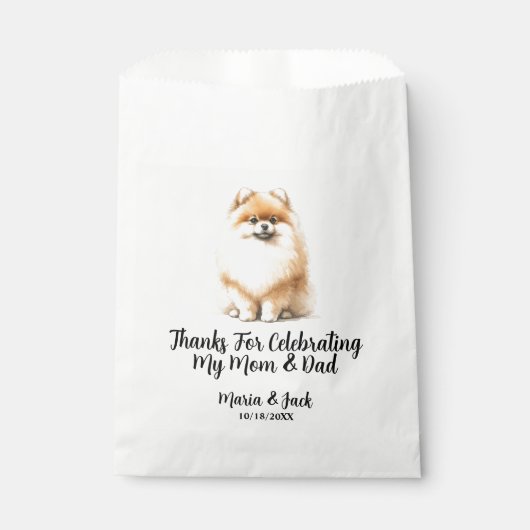 Spitz Pet Hochzeit Vollfarbig Geschenktütchen (Vorderseite)