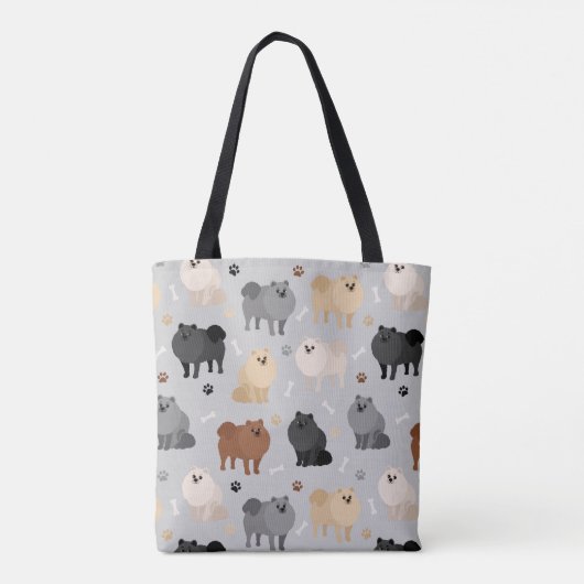 Spitz-Pfosten und Dog Bones Tote Bag Tasche (Rückseite)