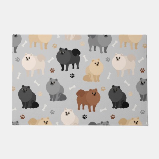 Spitz Pfoten und Dog Bones Doormat Fußmatte (Vorderseite)