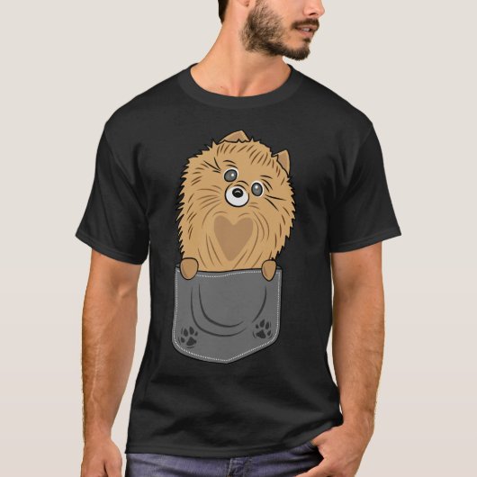Spitz Pocket Pocket Puppy T-Shirt (Vorderseite)