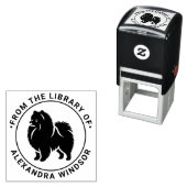 Spitz Pom Dog Stehend Silh Library Name Permastempel (Beispiel)