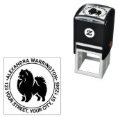 Spitz Pom Dog Stehend Silh Name Ret Adresse Permastempel (Beispiel)