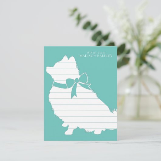 Spitz Pom Doppy Dankeskarte (Stehend Vorderseite)