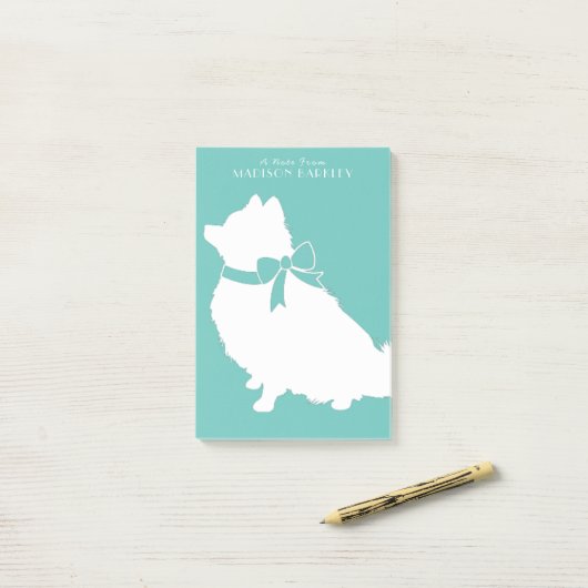 Spitz Pom Doppy Post-it Klebezettel (Auf Schreibtisch)