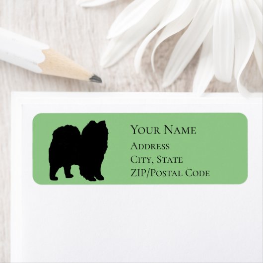 Spitz Pom Silhouette Rücksendeadresse (Insitu)