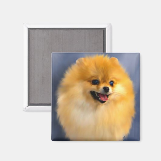 Spitz Portrait Magnet (Vorderseite/Rückseite)