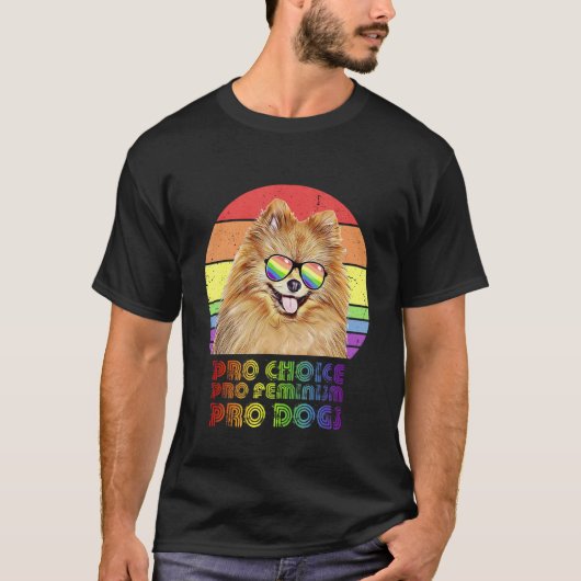 Spitz Pro Choice Pro Feminism Pro Hunde Lgbtq T-Shirt (Vorderseite)