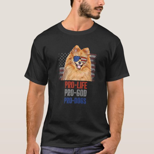 Spitz Pro Life Pro God Pro Hunde T-Shirt (Vorderseite)