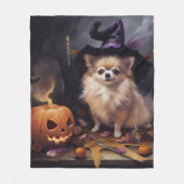 Spitz Pumpkins Halloween Beängstigend Fleecedecke (Vorderseite)