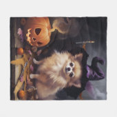 Spitz Pumpkins Halloween Beängstigend Fleecedecke (Vorderseite (Horizontal))