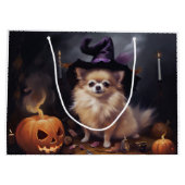 Spitz Pumpkins Halloween Beängstigend Große Geschenktüte (Rückseite)