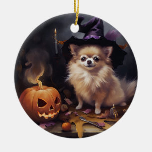 Spitz Pumpkins Halloween Beängstigend Keramik Ornament