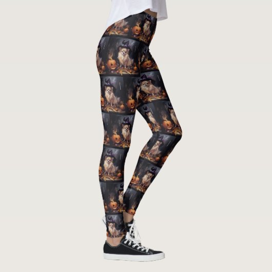 Spitz Pumpkins Halloween Beängstigend Leggings (Rechts)