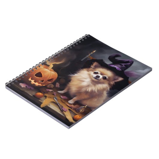 Spitz Pumpkins Halloween Beängstigend Notizblock (Linke Seite)