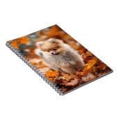 Spitz Puppy Spiral Notebook im Herbst Notizblock (Rechte Seite)