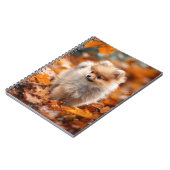 Spitz Puppy Spiral Notebook im Herbst Notizblock (Linke Seite)