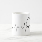 Spitz Rasse Haustier Hund Heartbeat Line Art Liebe Kaffeetasse (Mittel)