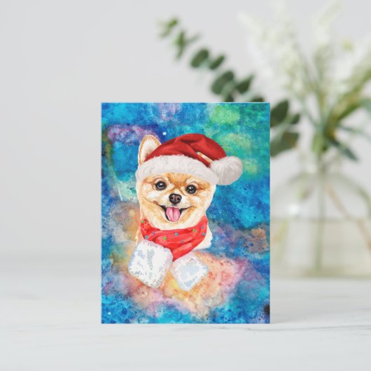 Spitz Rasse Hund Weihnachten (Stehend Vorderseite)