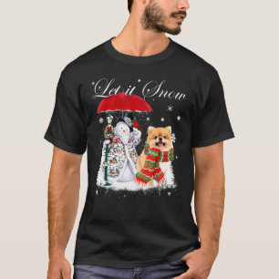 Spitz Santa Dog Weihnachtsschneemann Xmas Pajama T-Shirt