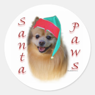 Spitz Santa Paws - Aufkleber