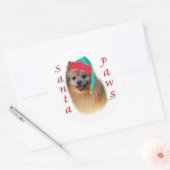 Spitz Santa Paws - Aufkleber (Umschlag)