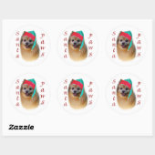 Spitz Santa Paws - Aufkleber (Blatt)