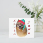 Spitz Santa Paws Feiertagspostkarte (Stehend Vorderseite)
