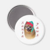 Spitz Santa Paws Magnet (Vorderseite/Rückseite)