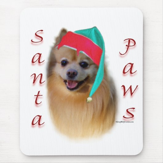 Spitz Santa Paws Mousepad (Vorne)